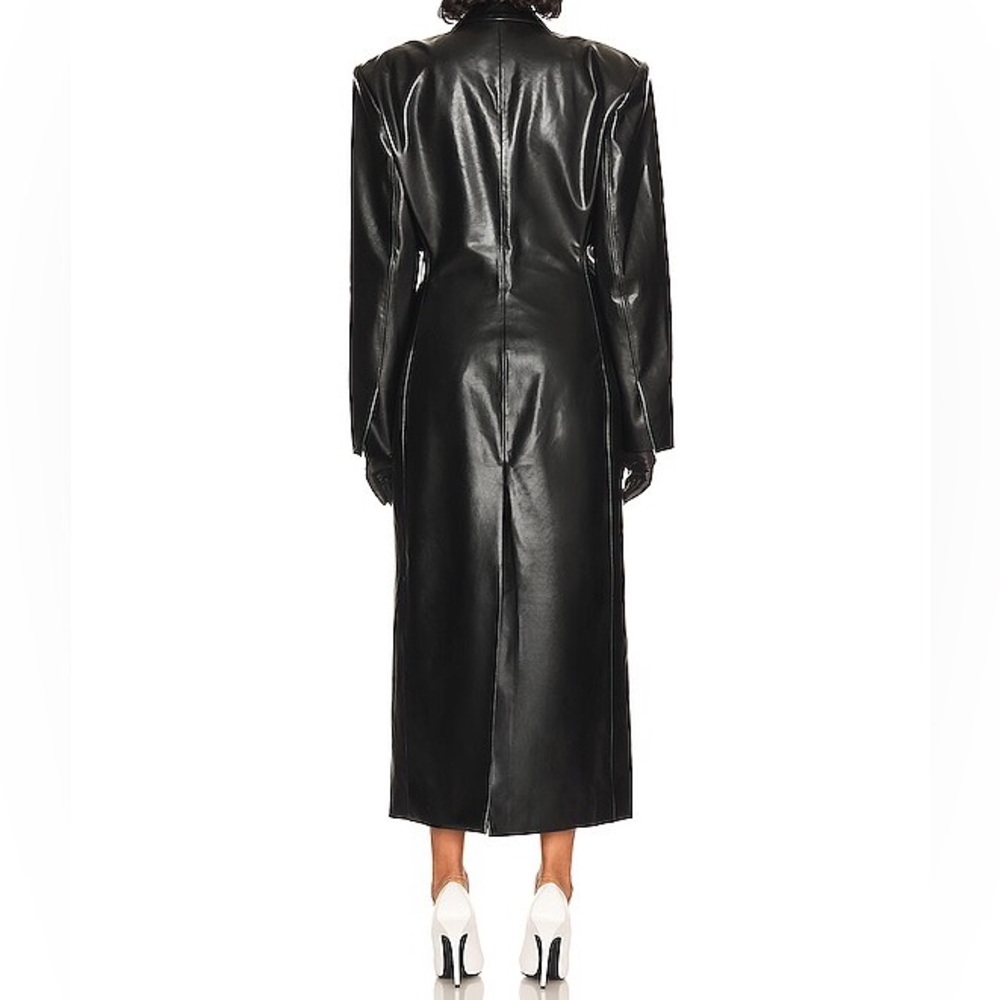Helsa Black Leather Trench Coat - Picture 2 of 10